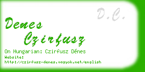 denes czirfusz business card